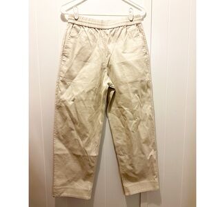 COS barrel leg elastic waist trouser pants tan